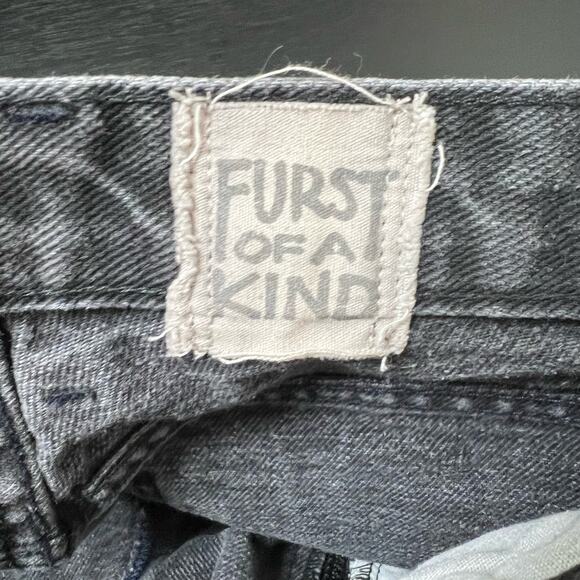 Furst of a Kind Womens Black Denim Raw Hem Mini Skirt Zipper Accent 28 - Picture 5 of 7